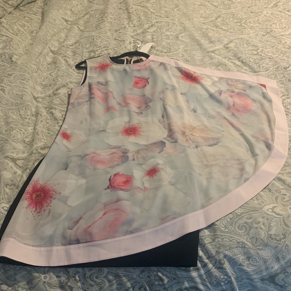 NWT Ted Baker Black and Flower Dress